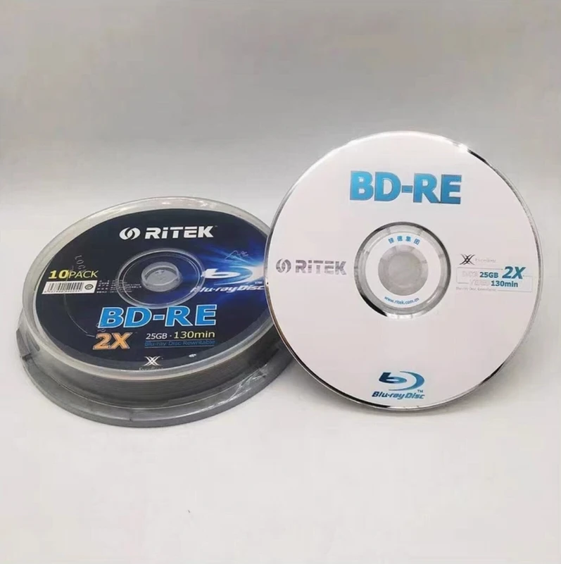 Blu-Ray Disc BD-RE 25GB 2X 130min BDRE Blank Bluray Disks Rewritable 10pack