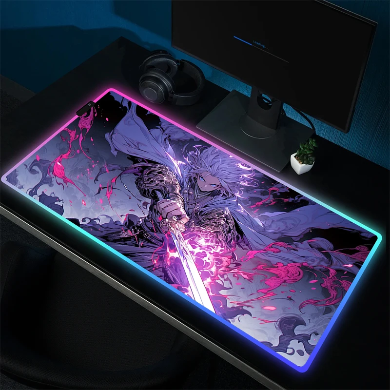 

Large Gaming Mousepad RGB Mouse Pad Gamer Keyboard Pads Extend Rubber Mouse Mat LED Office Locking Edge Carpet Anime Desk Mats