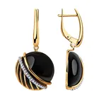 Серьги SOKOLOV из золочёного серебра с агатами и фианитами, Серебро, 925, Женские, Серьги 2022 тренд, Оригинальная продукция