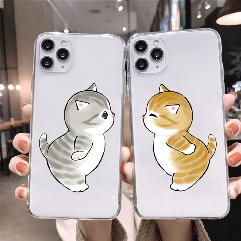 Чехол для телефона с забавными мультяшными кошками и любовниками iPhone 15 14 13 12 11 Pro