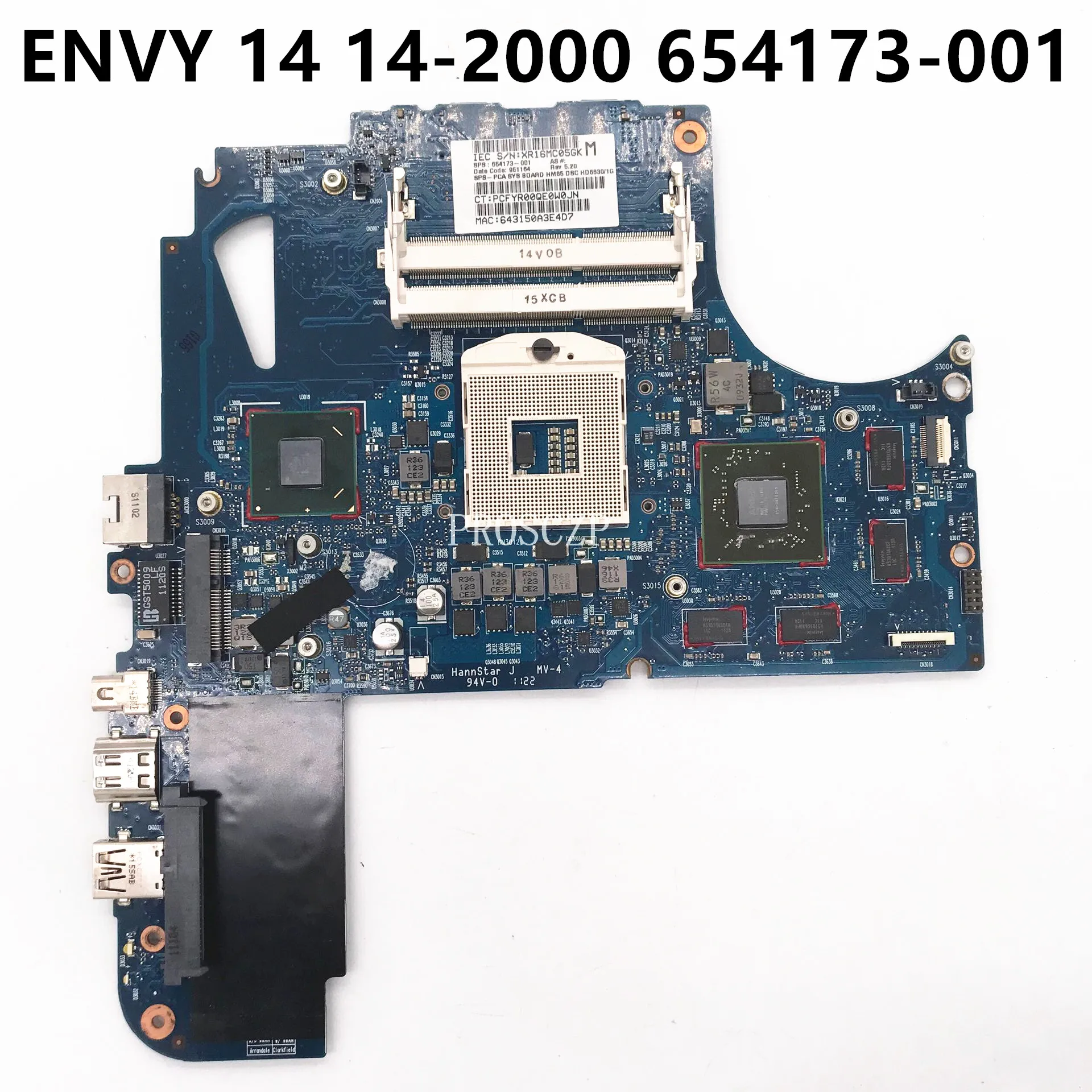 

654173-001 654173-501 654173-601 High Quality Mainboard For HP Envy 14-2000 Laptop Motherboard 6050A2443401-MB-A02 100%Tested OK