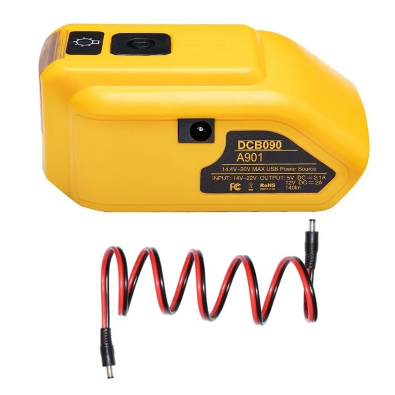 

ABGZ-DCB090 Battery Adapter DCB090 Power Source Charger Converter For Dewalt 18V 20V Max Lithium Battery With DC Port