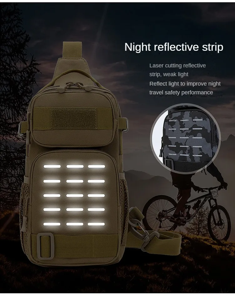 Outdoor Chest Bag Men's Single Shoulder Crossbody bag Multi-Functional Travel Sports Waist Span Bag Cloth Tactical Training Bag