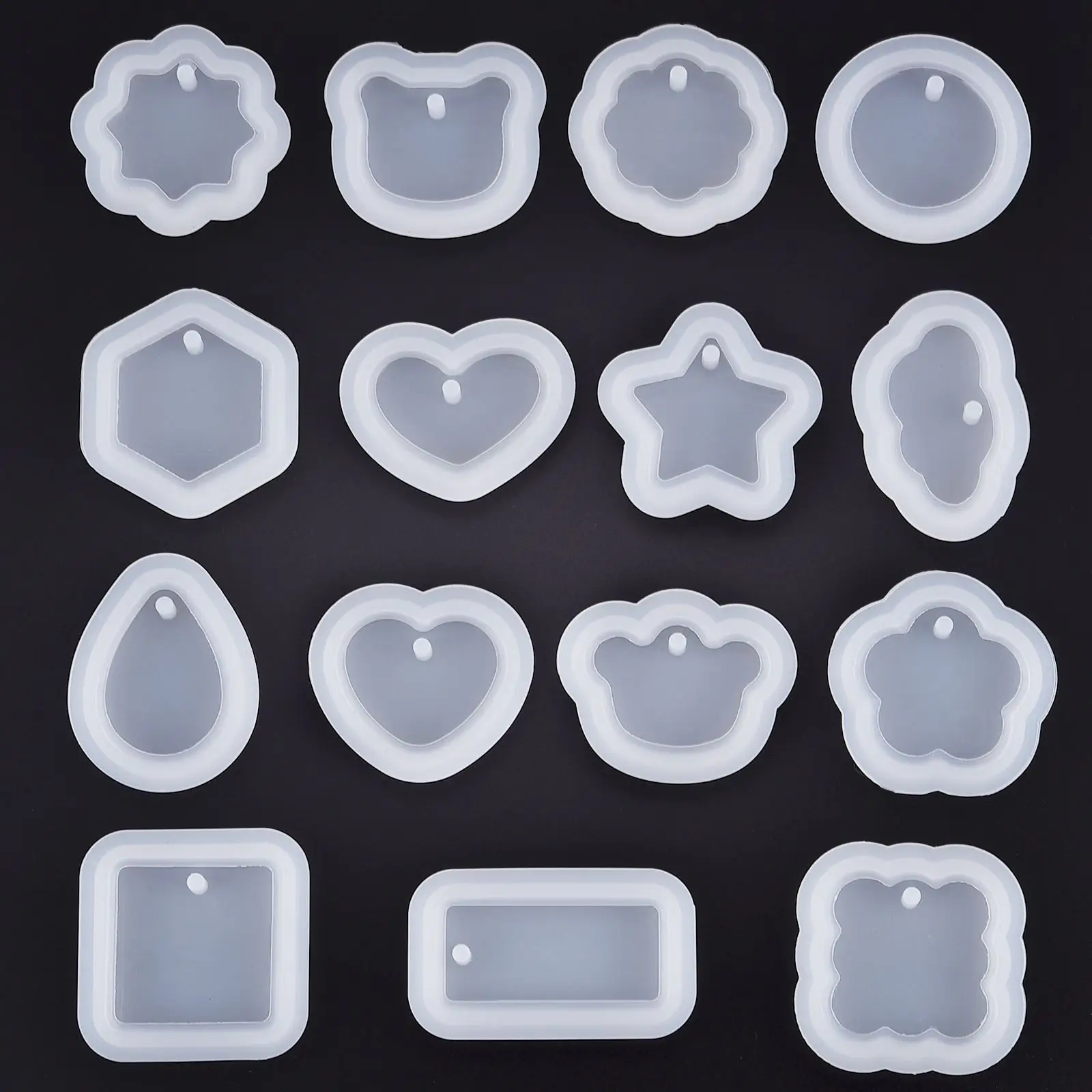 

1/5/10pcs Keychain Pendant Silicone Mold DIY Pendant Crystal Epoxy Resin Mold Round Rectangle Pendants Jewelry Making Chain