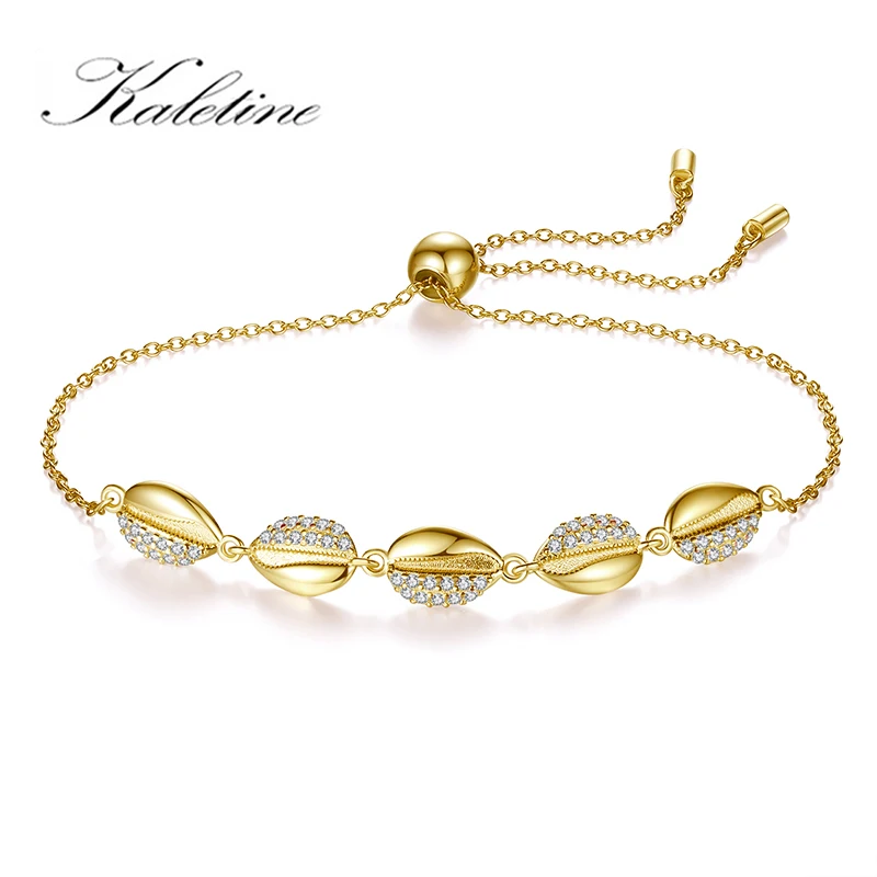 

KALETINE Bohemia Vintage Shell Rope Chain Bracelet Women 925 Sterling Silver Beach Sea Shell Bracelet Anklet Jewelry Party Gift