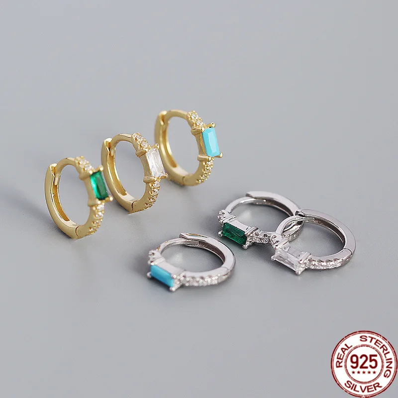 

2022 ювелирные изделия, рождественские украшения, E0354 Популярные прямоугольные серьги из серебра пробы с цирконом, женские серьги