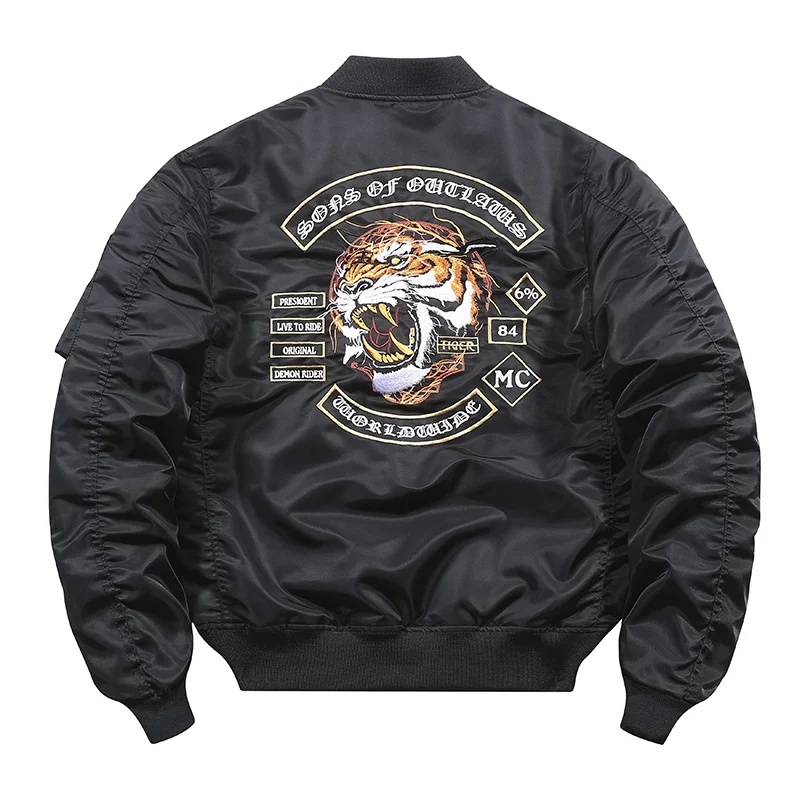 2022 Explosive New Brand Men's Spring Flight Jackets Plus Size Tiger Long-sleeved Coats Clothing Europeam American Jacket Men