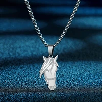 todorova stainless steel animal horse head pendant necklace for men cool rapper choker dainty bronco punk jewelry gift