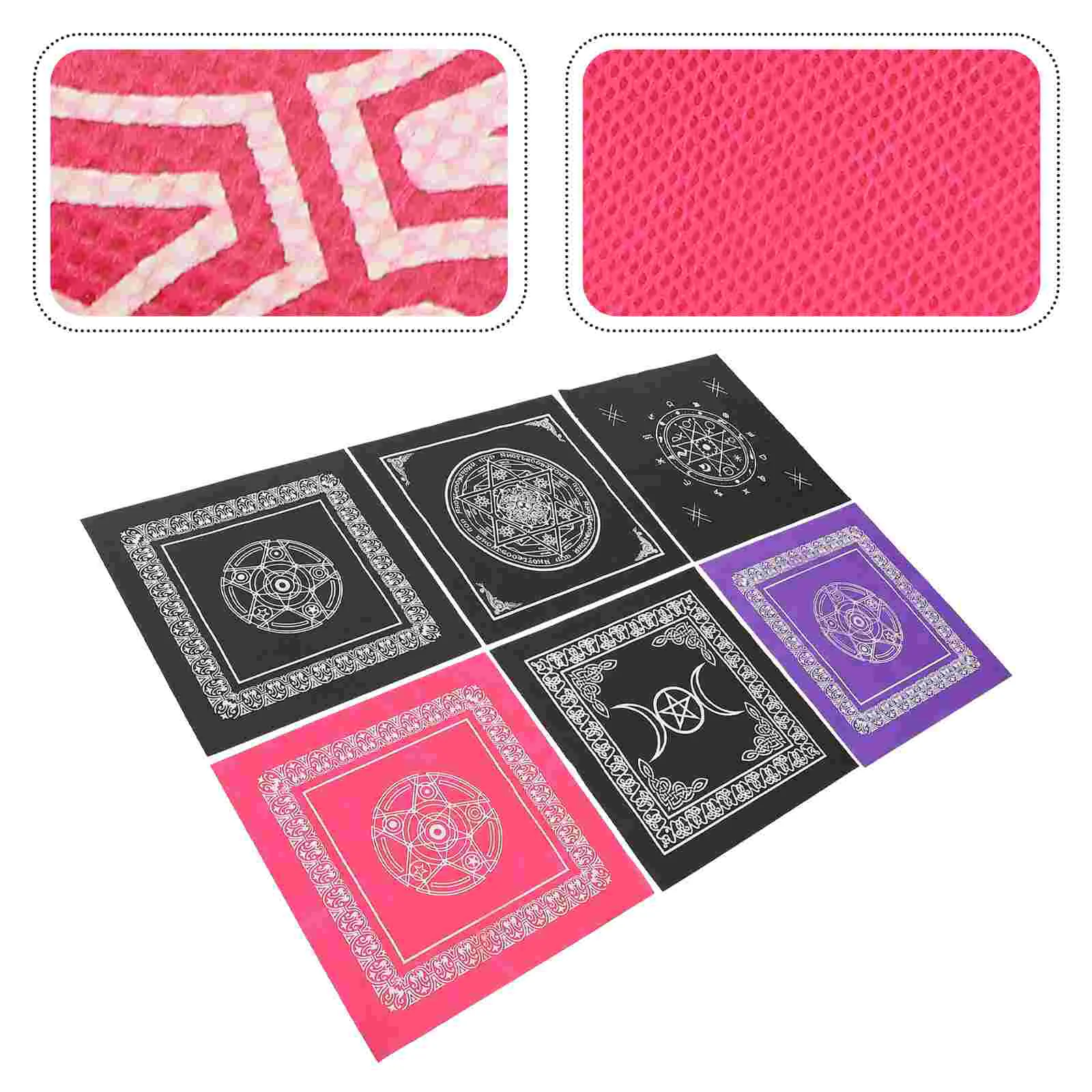

6 Pcs Table Mat Tarot Desk Cloth Accessories Dinner Decor Divination Protector Reading Desktop Decors