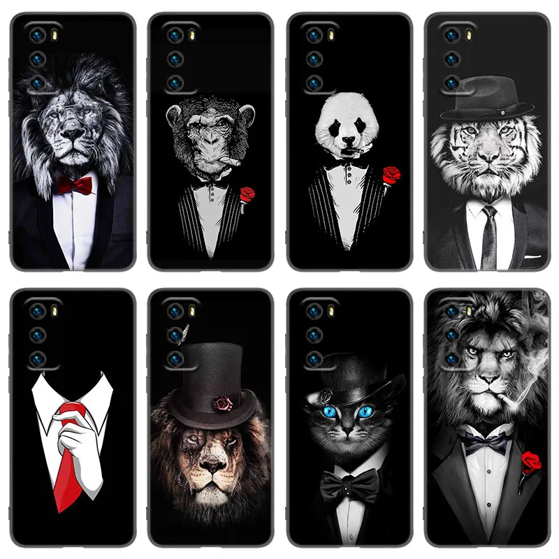 Мужской костюм рубашка галстук чехол для Huawei P50 P40 P30 P20 Pro P10 P9 P8 Lite 2017 P Smart Z S 2021 2020 2019