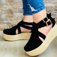 women flats sandals platform shoes fashion lace up straw the heel wedges sneakers vulcanize shoes casual shoes zapatillas mujer