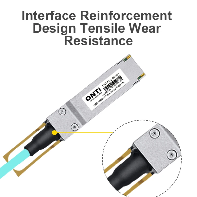 ONTi 200G AOC Fiber Cable QSFP56 Active Optical Cable MPO Multimode Jumper ,1-100m,for Cisco,Huawei,MikroTik,HP,Intel,Dell...Etc