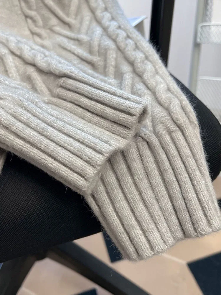 Серый кардиган Zoki Y2K свитера женская уличная одежда свободное вязаное пальто на