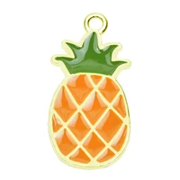 15pcslot kawaii colorful pineapple charms alloy drip oil pendant for necklace earrings bracelet jewelry making diy accessories