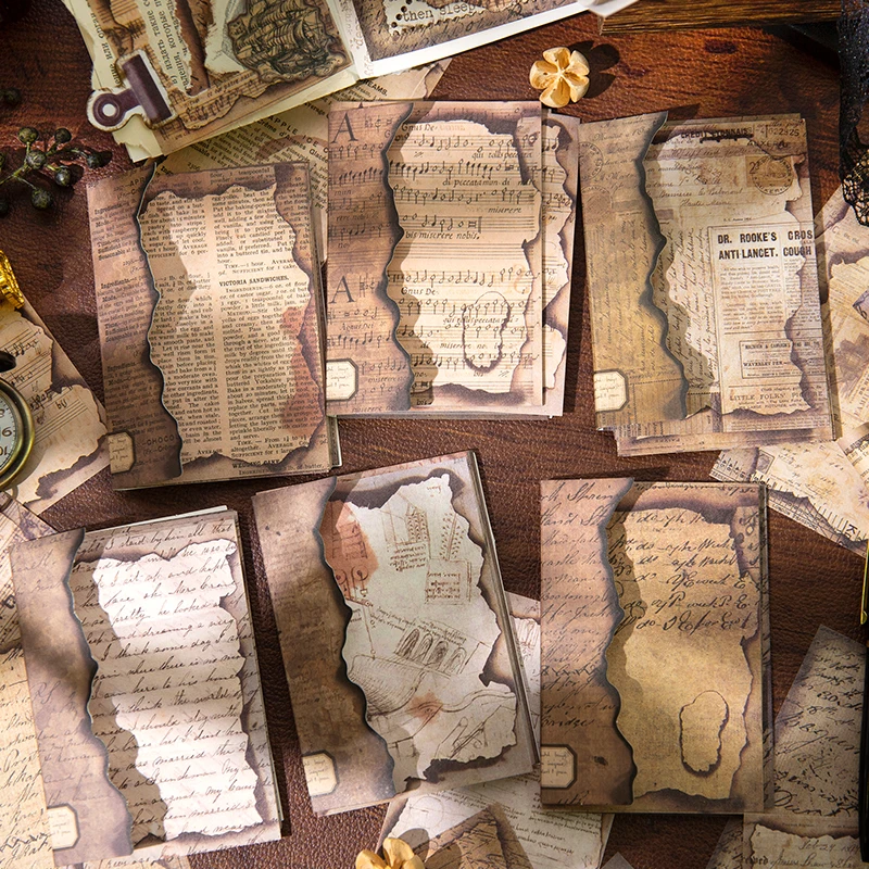

36 Pcs Vintage Manuscript Series Decorative Paper Scrapbook Handbook Memo Pad DIY Decorative Stationery Aesthetic Craft Supplies