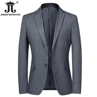 2022 new boutique fashion striped mens casual business office slim blazer suit jacket groom wedding dress party male suit coat