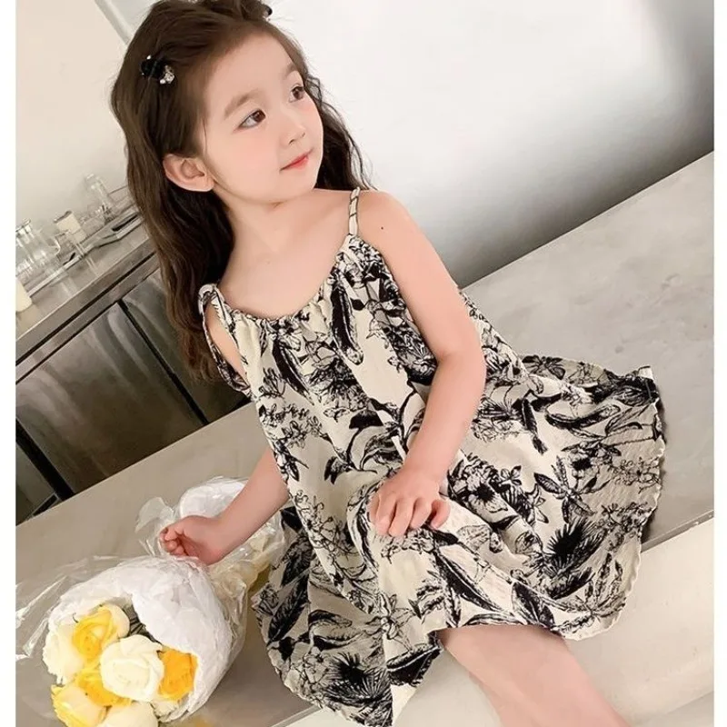 

2023 New Sweet Western Style Cute Fashion Dress Baby Girl Princess Style Thin Section Child Girl Child Summer Dress Comfortable