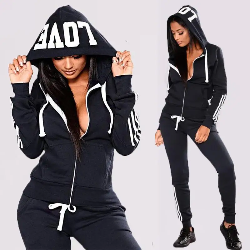 

Autumn Winter Hoodies Two Piece Sets Tracksuit Women Oversized Pullovers Sweatshirts Casual Long Pants Sports Suit Female