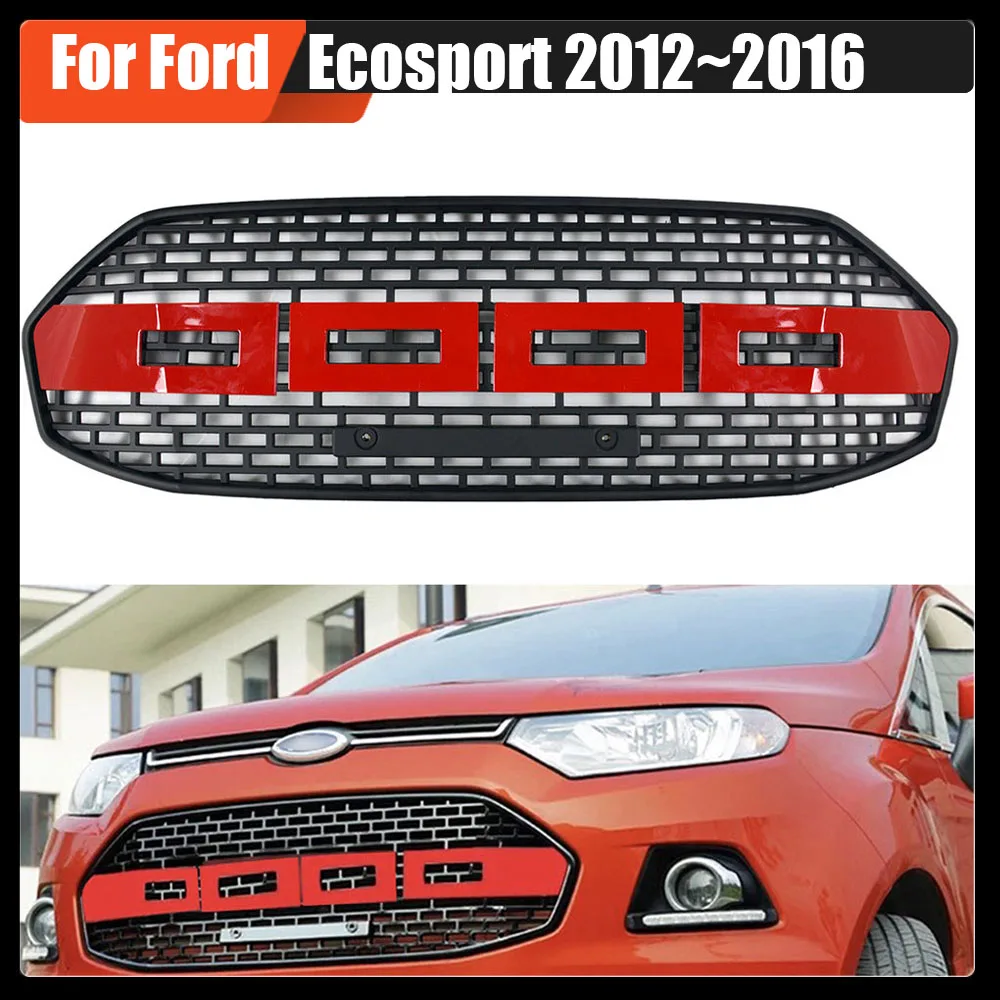 

Modified ABS Front Racing Grille Upper Bumper Cover Grills Auto Mask Racing Grill For Ford Ecosport 2012~2016