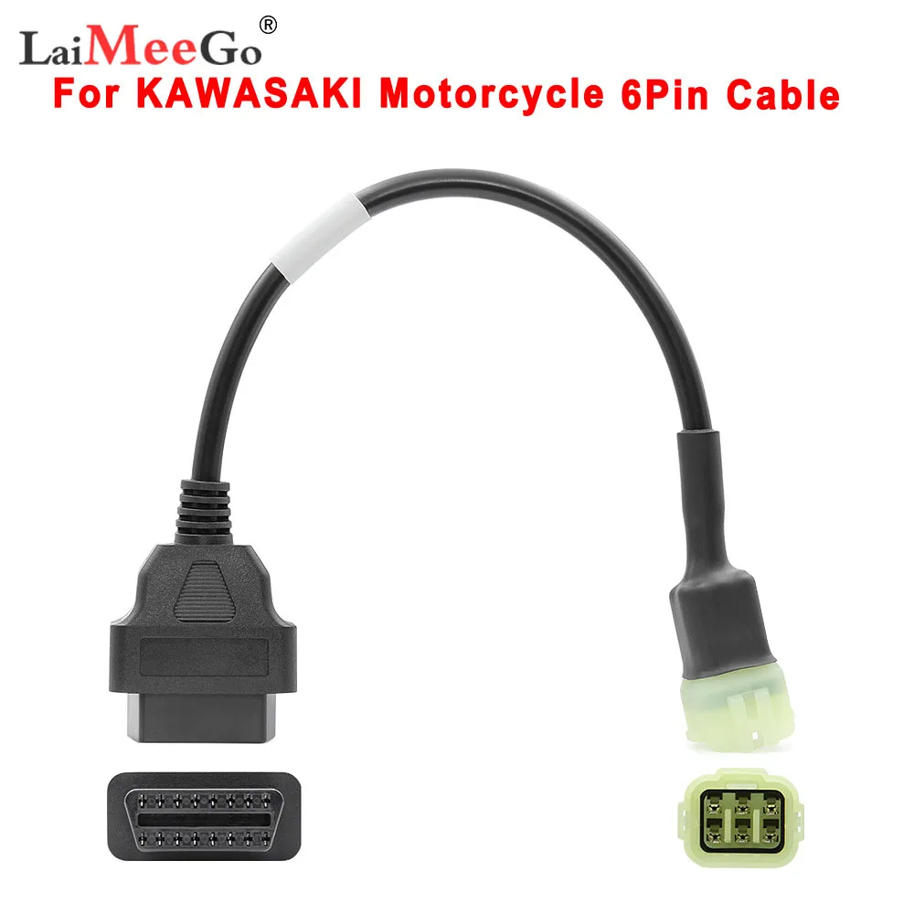 

OBD to 6pin For Kawasaki Motorcycle 6 Pin to 16 pin OBD2 Diagnostic Adapter Cable Scanner Adapter