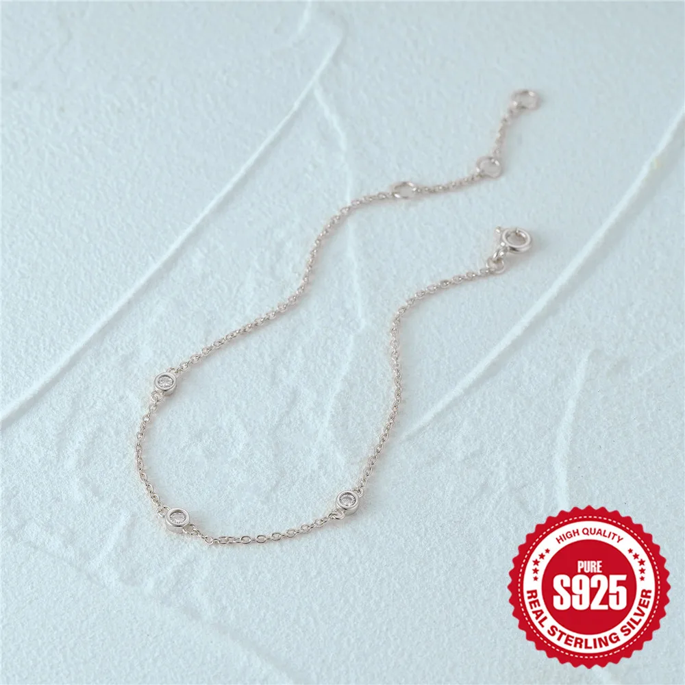 Женский браслет из серебра 100% пробы с фианитами