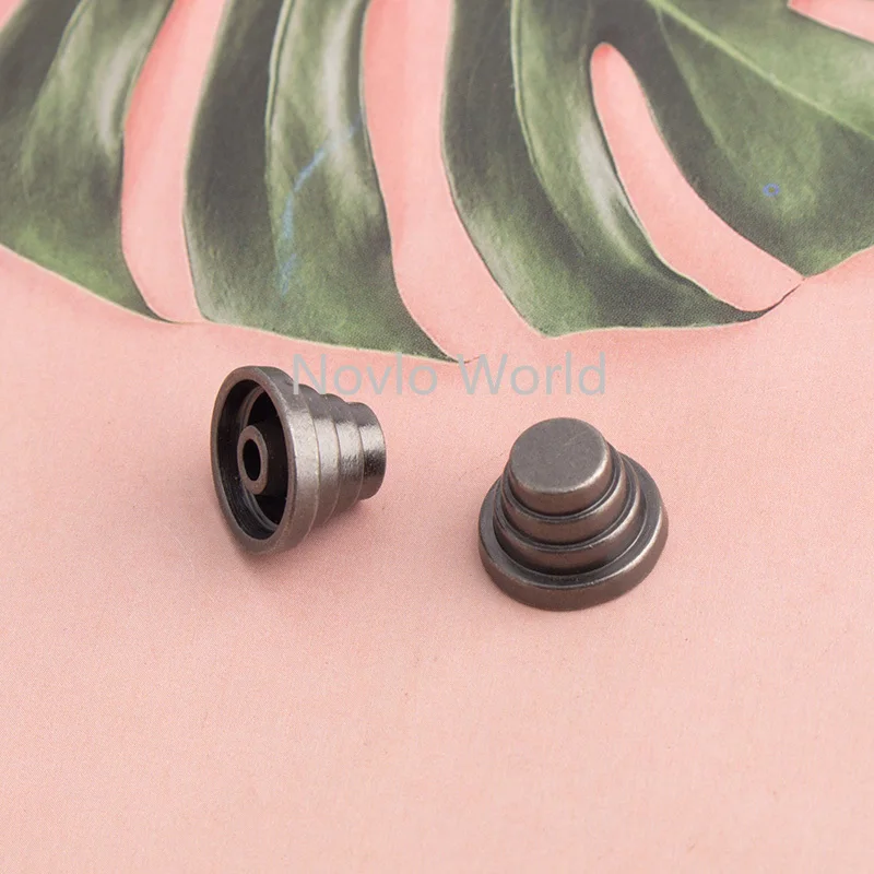 10-50-200pcs Old silver 14mm Spiral Rivet Studs Spikes for Bags Purse base feet DIY images - 6