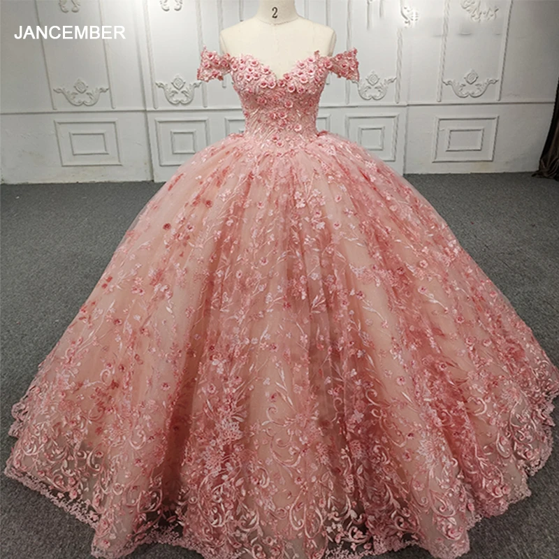 

Quinceanera платья бальное платье цветок Vestidos De 15 Años розовый бисер рюшами ленты DY9946 вечернее платье 2022 бар Mitzv