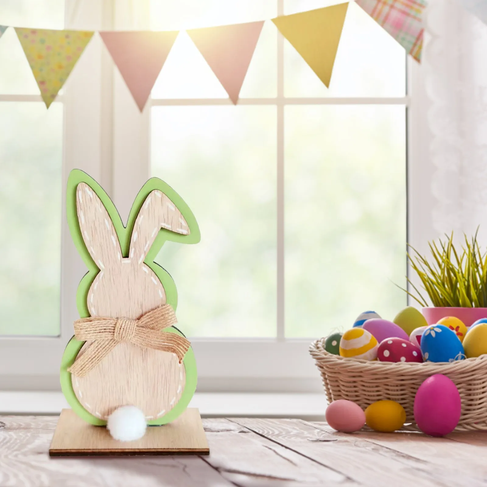 

Rabbit Wooden Home Desktop Easter Decorations For Easter Ornaments Decoration Dwarf Desktop Ornament