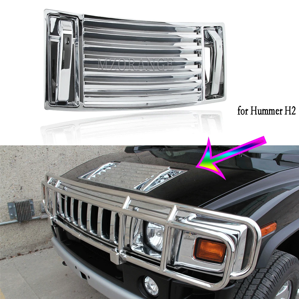 

Хромированный клапан на капюшон для Hummer H2 2003 2004 2005 2006 2007 2008 2009, аксессуары, дека на капюшон, вентиляционная панель, ручки, крышки, отделочные д...