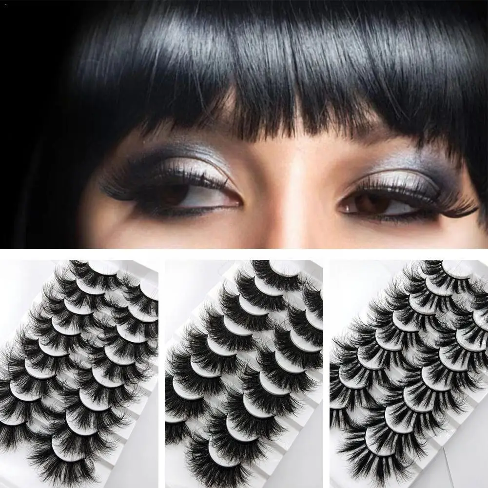 

8Pairs 3D Mink Lashes Natural Eyelashes Dramatic Lashes False Eyelashes Natural Fluffy Half Makeup Lashe Extension Eyelash P3X6