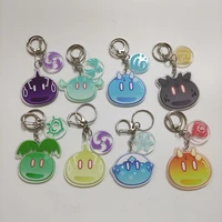cute cartoon genshin impact game acrylic keychains cosplay pendant key holder bags two sided keyring accessories