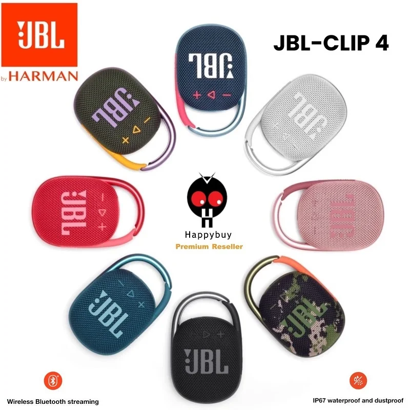

Original JBL Clip 4 Bluetooth 5.1 Wireless Mini Speaker Portable IPX67 Waterproof Dustproof Outdoor Subwoofer Speakers with Hook