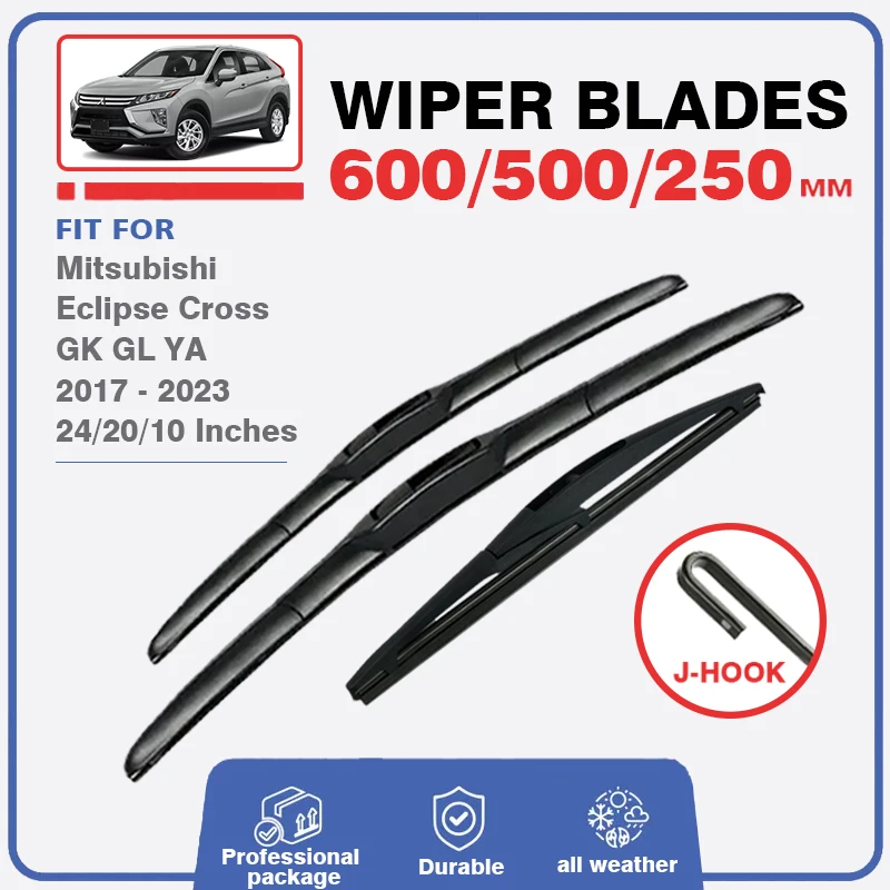 Car Wiper Blades For Mitsubishi Eclipse Cross GK GL YA 2017 - 2023 Windscreen Windshield Window Washer Cutter Fit U Hook Arms