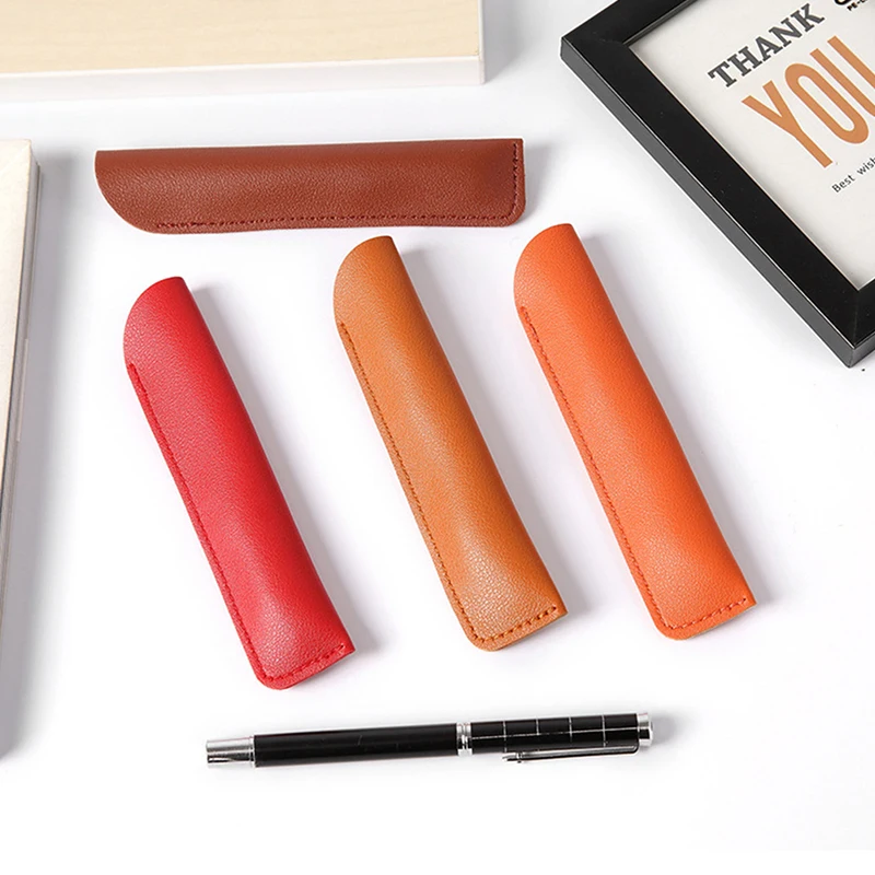 

Кожаный креативный чехол для ручек, органайзер для школьных ручек, простая Канцелярия, предмет хранения, протектор для ручек, студенческие канцелярские принадлежности