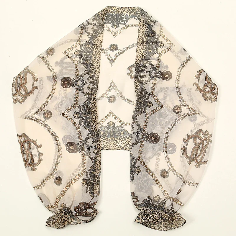 Женский шифоновый шарф с леопардовым принтом 150x48 см