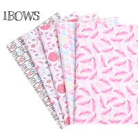 ibows 2230cm 1pc valentines day faux synthetic leather sheet heart love printed fabric diy hair bow handmade bag shoe material