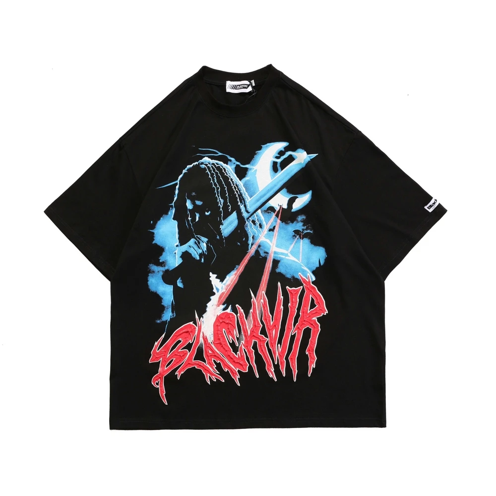 

Gothic Demon Slayer Oversized Goth Men T Shirts 2022 Summer Hip Hop Streetwear Short Sleeve Anime Tees Vintage Harajuku Y2k Tops