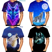 newest fashion 3d printing moon wolf tshirt cool short sleeved tees menwomen pullover tops unisex hot summer t shirt