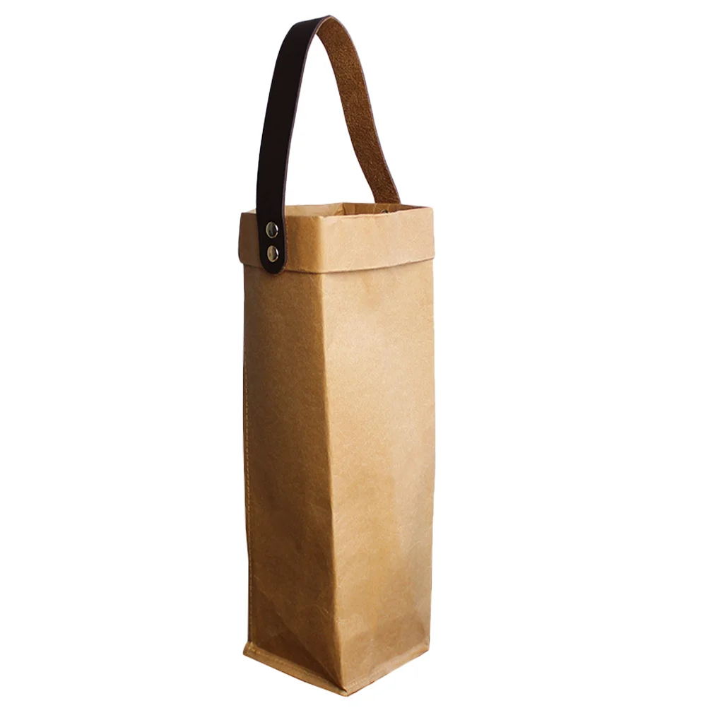 

Bags Bottlegift Carrier Tote Red Pouches Storage Champagne Paper Wrapping Holder Kraftleather Carry Packing Handles Partyholders