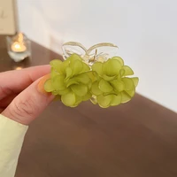 minar trendy green white color resin flower hair claws for women femme transparent arcylic shark clips casual hair accessories