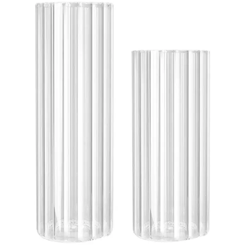 

2Pcs Exquisite Decorative Table Glass Vase For Home for Office Home Decor