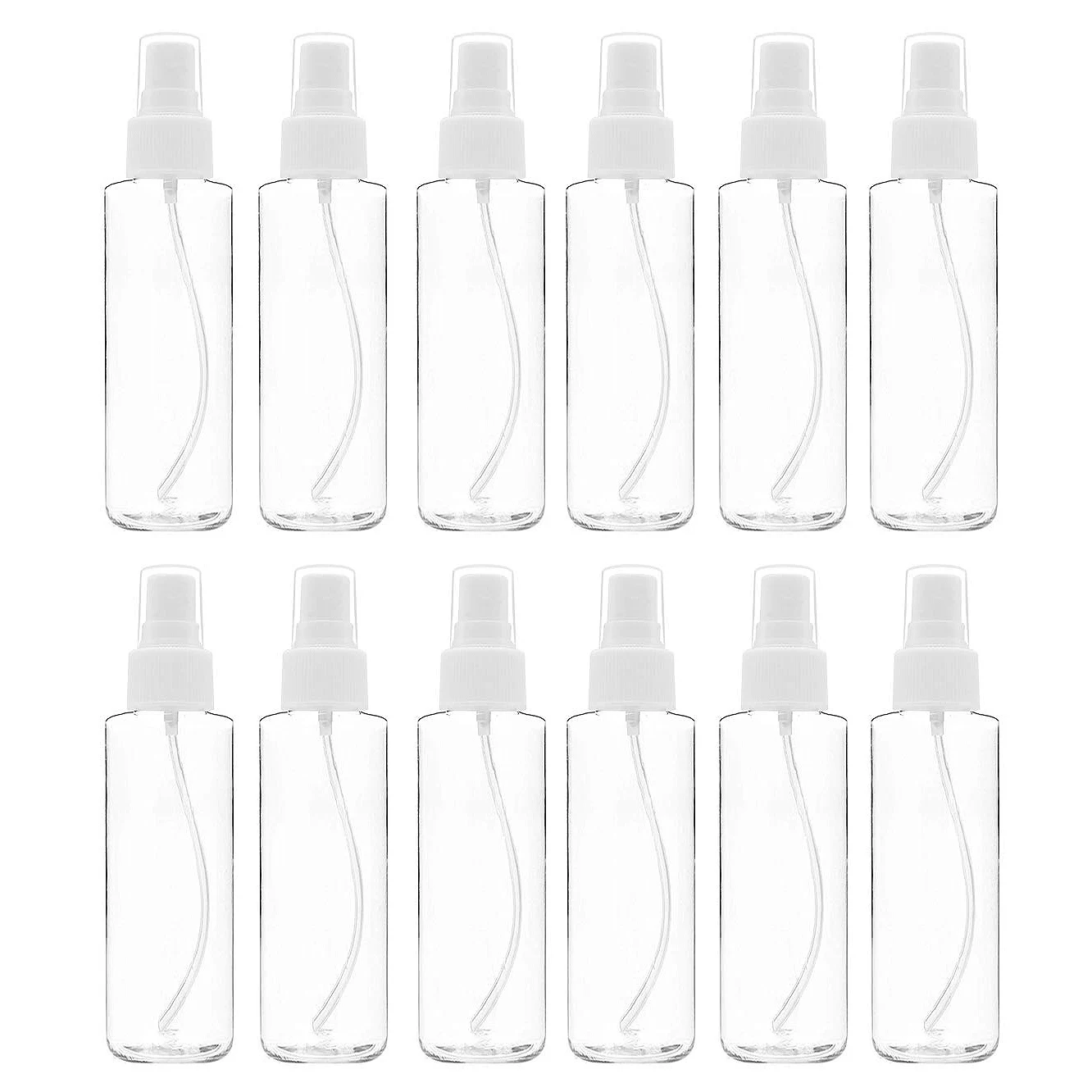 

12 Pack Fine Clear Spray Bottles 120 Ml (4 ) with Pump Spray Cap, Reusable and Refillable Small Empty Plastic Bottles for Tra