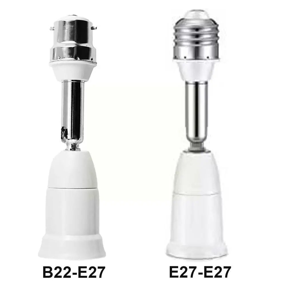 

E27 to E27 LED New Flexible Lamp base Bulb Socket PC+ Converters Extension aluminum 10CM Holder With Light White M5O3