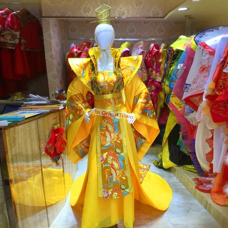 Костюм королевы императора китайское свадебное платье ханьфу халат древнее