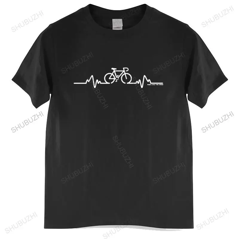 

Fashion brand t shirt mens Bicycle Pulse T Shirt Heartbeat Bike Top BMX Biking Motor Cycle Tshirt unisex t-shirt teenagers tops