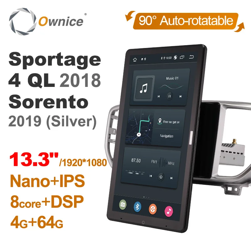 

Android 10.0 Ownice Car Radio 1din for Kia Sportage 4 QL 2018 Sorento 2019 Car Auto Audio Video System Unit 13.3 Inch 1920*1080
