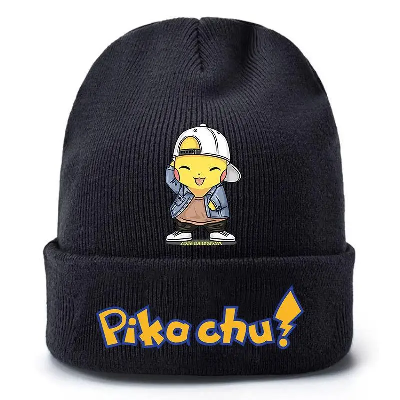 

Pokemon Cartoon Anime Pikachu Knitted Hat Cute Cute Cute Couple Fashion Autumn and Winter Warm Cold Windshield Hat