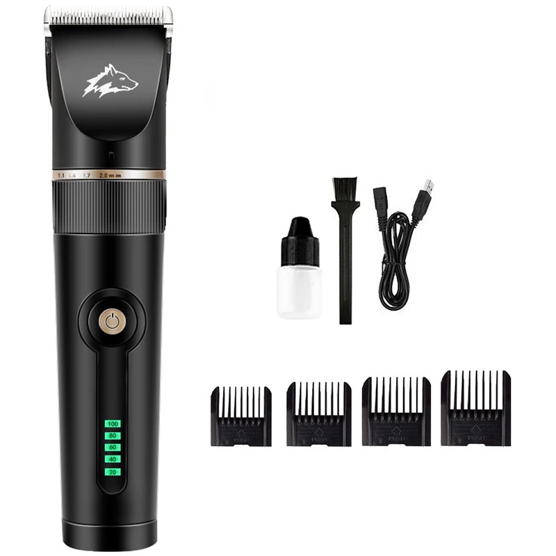 

Dogs Grooming Clipper Waterproof Professional USB Rechargeable Low-Noise Pets Hair Trimmer Battery LCD Display Pet Supplies