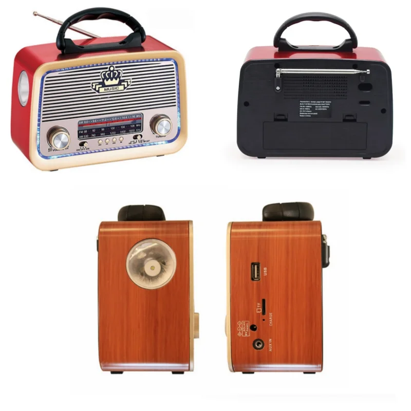 Мультидиапазонное домашнее радио в стиле ретро AM/FM/SW Портативная колонка с