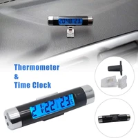 portable 2 in 1 car digital lcd clocktemperature display electronic clock thermometer car digital time clock car accessory